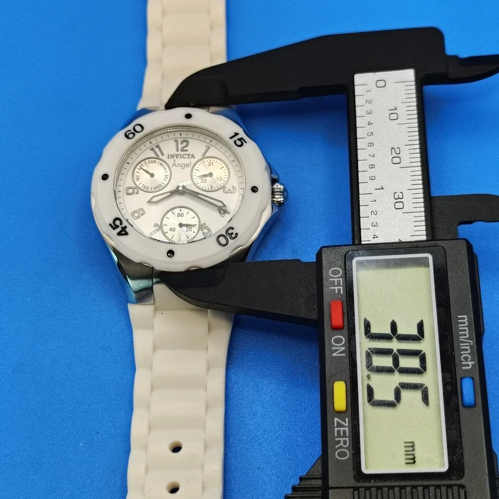 Vintage 2010 Invicta Angel Day-Date Chronograph Style 38mm Women's Quartz Watch